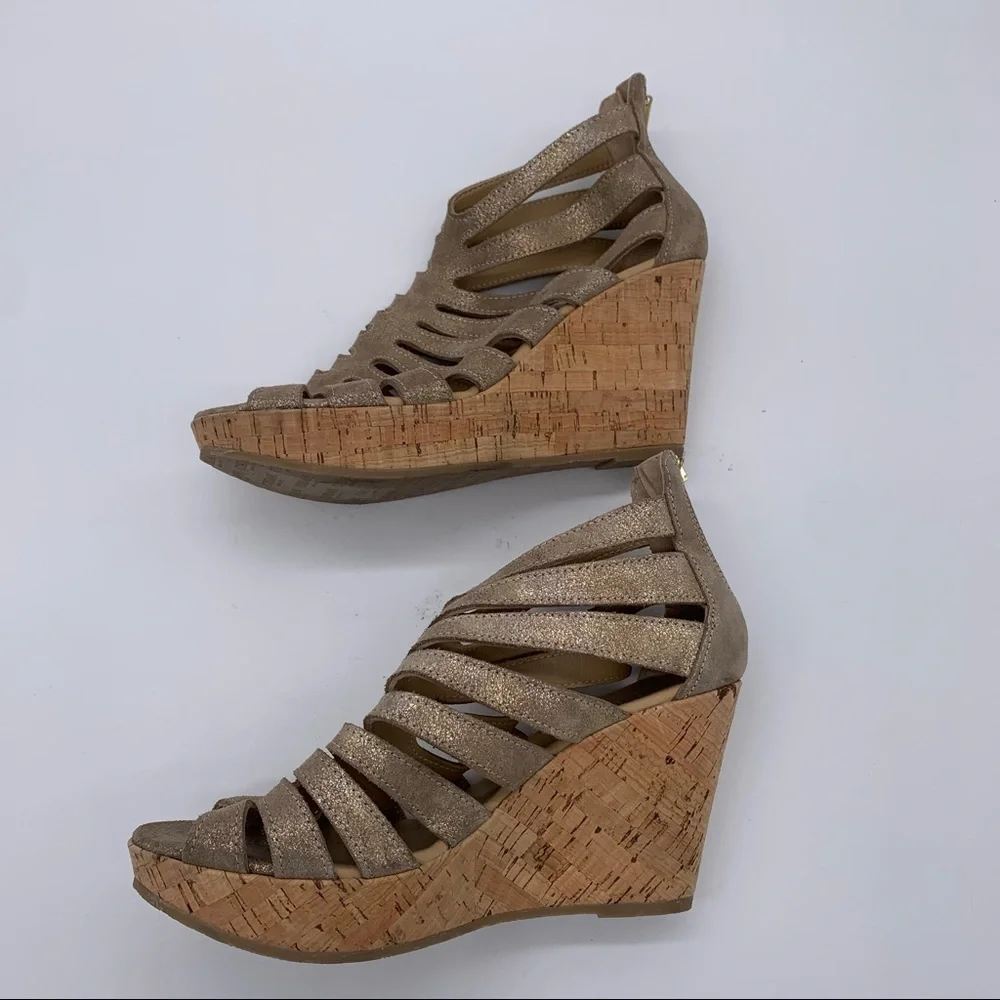 Cordani Electra Wedge Sandal‎ Cage Platform Suede